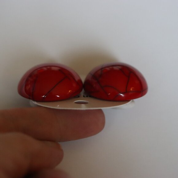Newer Marion Godart Red Striped Clip On Earrings - Picture 2 of 3
